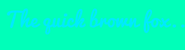Image with Font Color 00EBFF and Background Color 00FFB9
